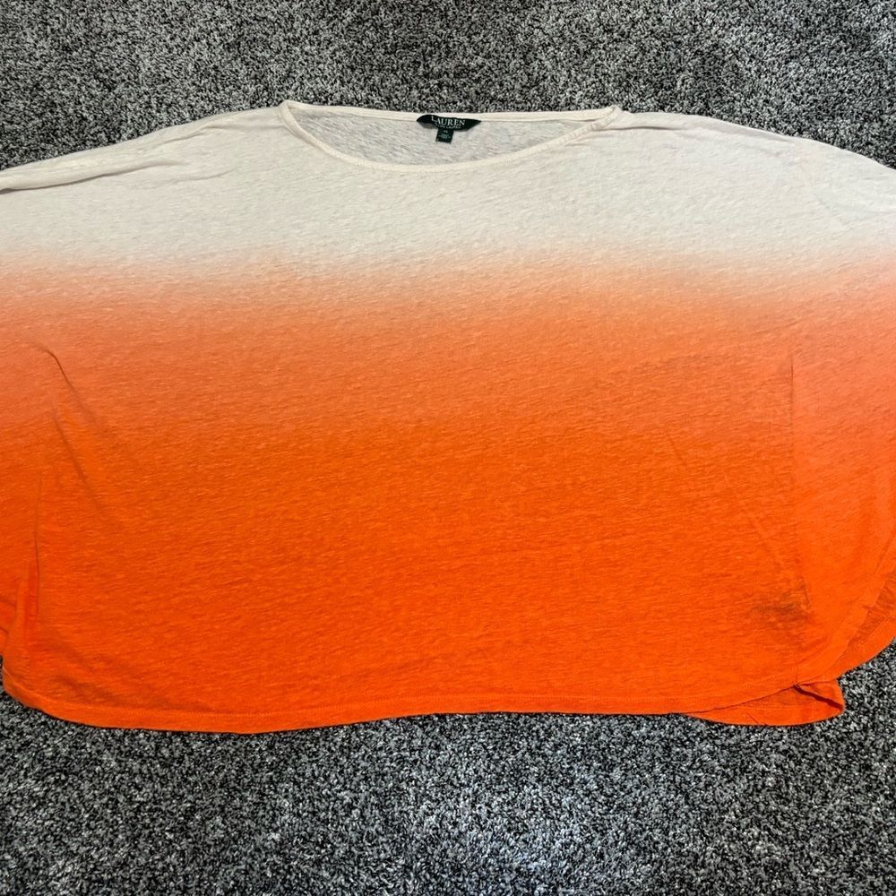 Ralph Lauren Orange Gradient Short Sleeve Tee woman’s xl